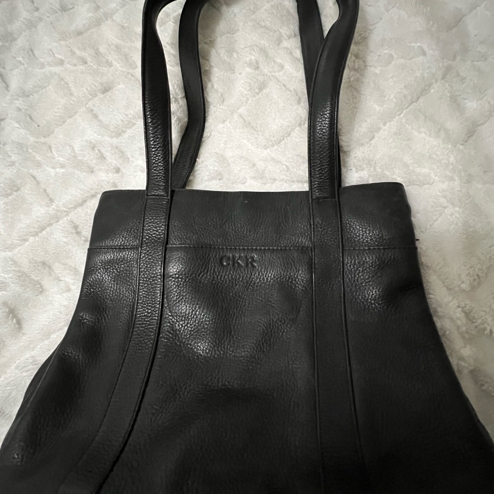 ORVIS CK Black Leather Tote Bag